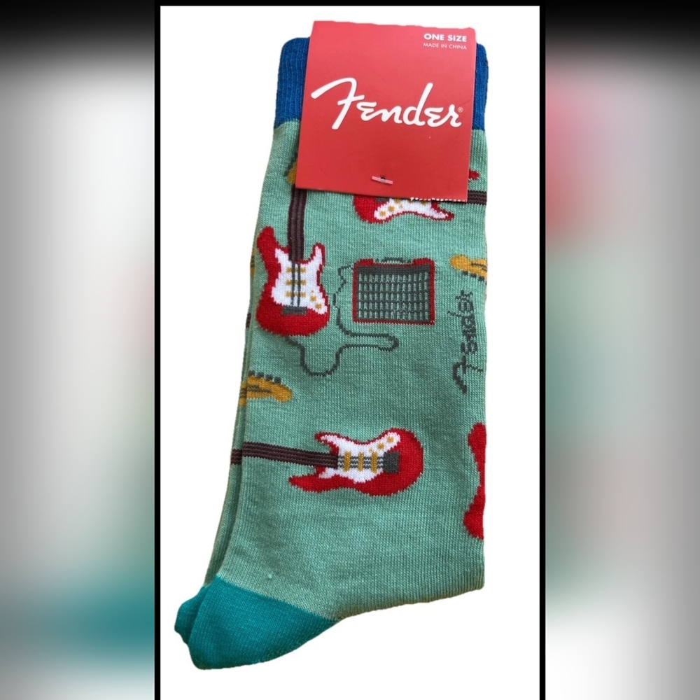 Fender Green and Red Casual Guitar Socks